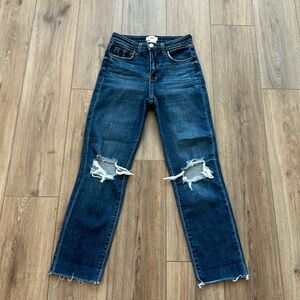 L’agence Straight Ripped Denim Jean